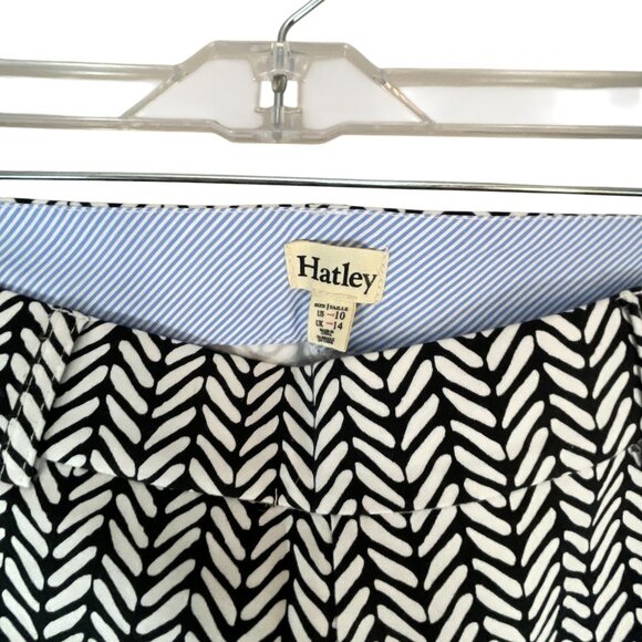Hatley Womens Chevron Print Pants Black White 10 Elastic Waist Pull On Festival - Picture 5 of 6